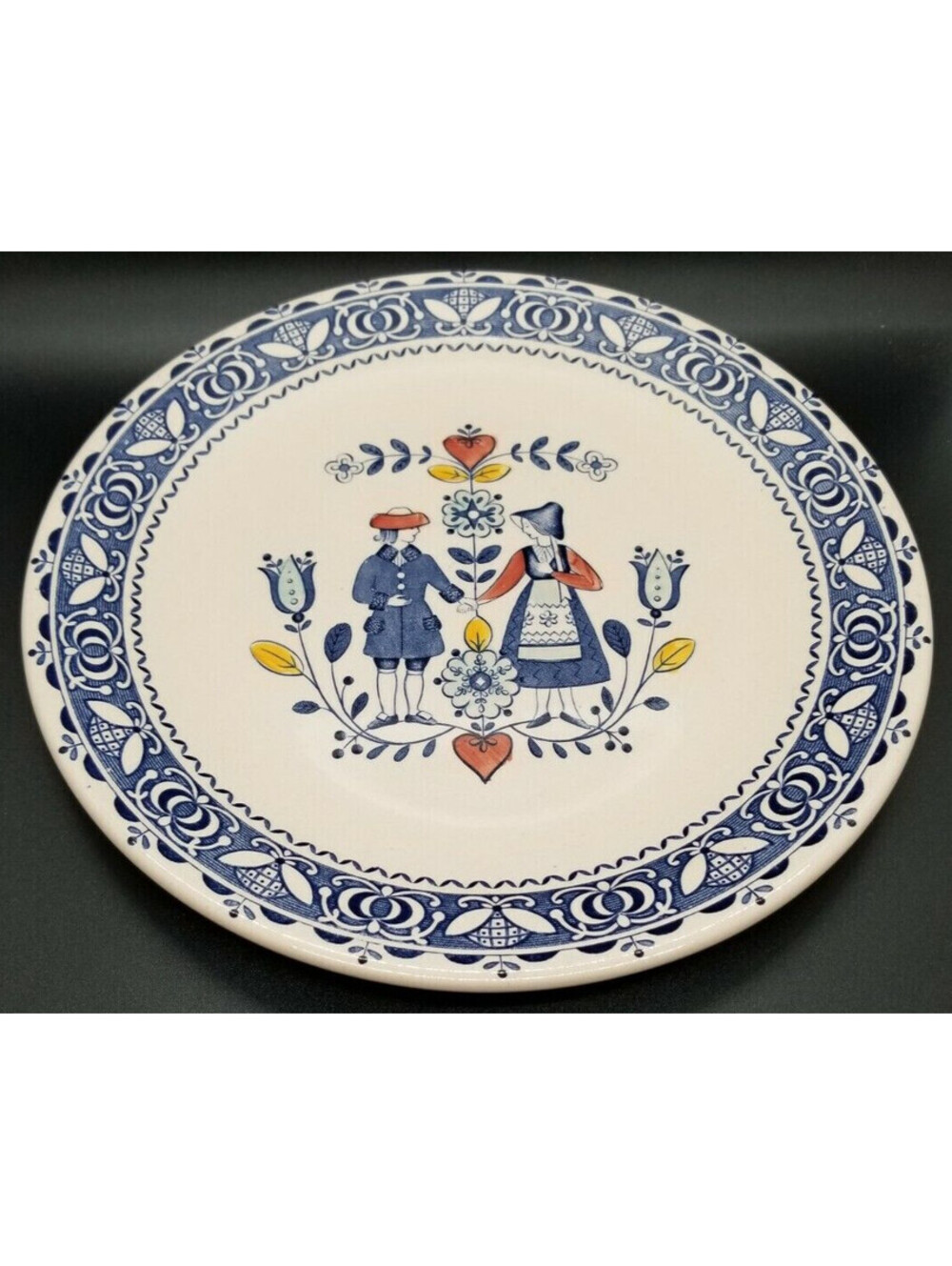 Johnson Brothers Old Granite Staffordshire Hearts and Flowers Dinner Plate 10"